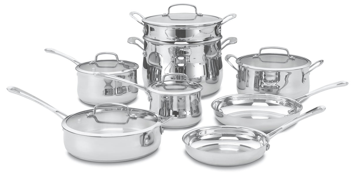Cuisinart Silver / Variety Pack / Cookware Set + 12-Inch Open Skillet Cookware Sets