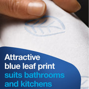 Tork Extra Soft Multifold Hand Towels White with Blue Leaf Print – H2 Dispenser Compatible 16 Packs x 94 Towels (101298)