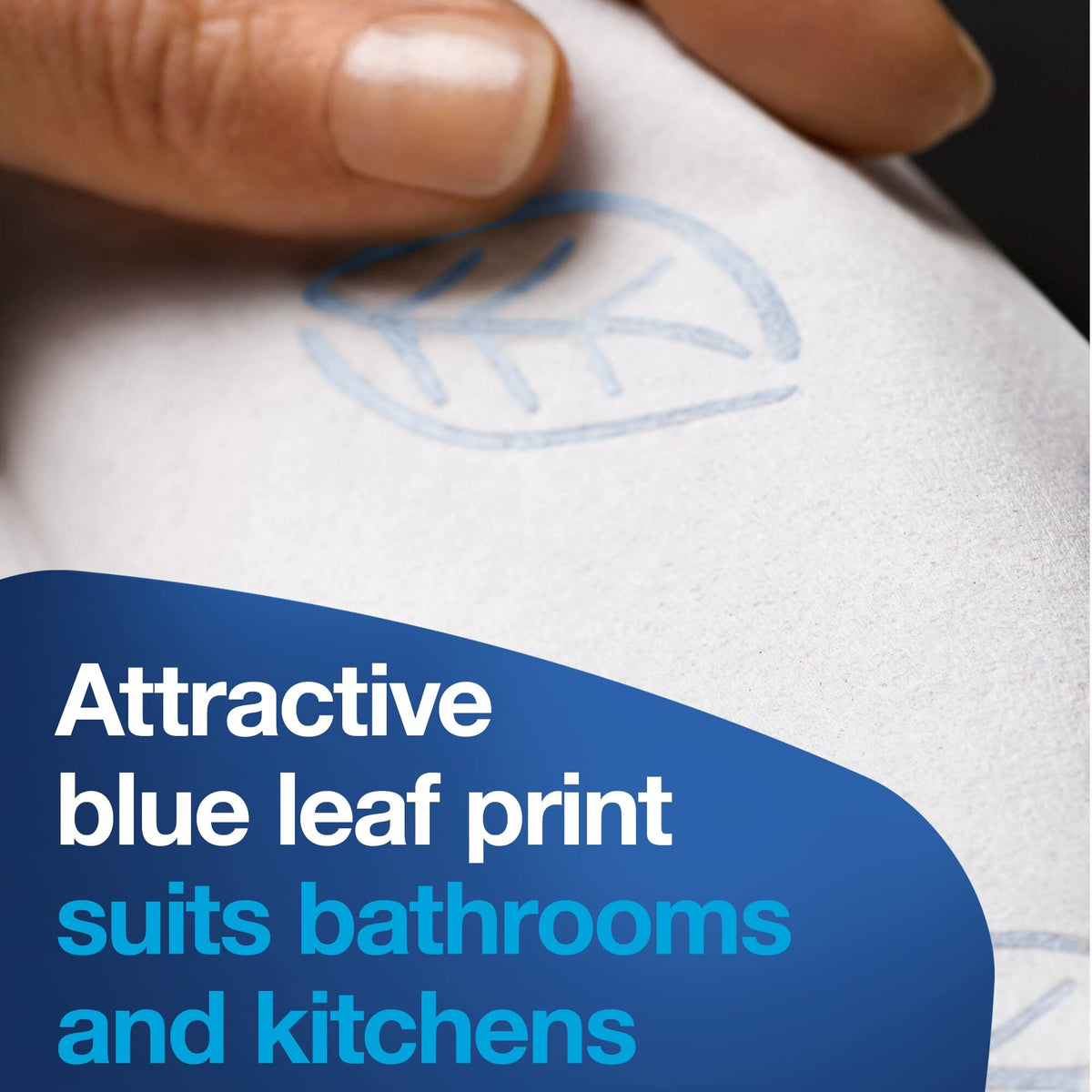 Tork Extra Soft Multifold Hand Towels White with Blue Leaf Print – H2 Dispenser Compatible 16 Packs x 94 Towels (101298)