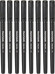 Paper Mate Write Bros Ballpoint Stick Pen, Black Ink with Black Barrel, 1mm Medium Point - 8 Pack (2140570)