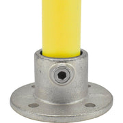 1-1/4" Size Medium Flange Pipe Fitting (1.72" Fitting I.D.) by Global Industrial – 4"L x 4"W x 2.5"H, Galvanized Iron, Gray, Model 798738