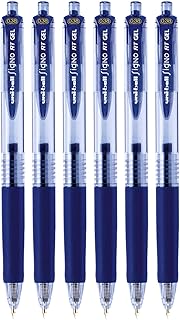 Uni-Ball Signo Retractable Gel Pens, Ultra Micro Point, 0.38mm, Blue, 6 Count