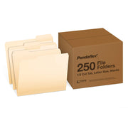 File Folders Letter Size Manila File Folders (250 per Box) and Pendaflex File Folders Letter Size Manila File Folders (100 per Box) – Box of 250, Beige