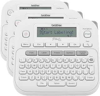 Brother P-Touch PTD220 Home/Office Everyday Label Maker | Prints TZe Label Tapes up to ~1/2 inch White (Pack of 3)