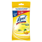 Disinfecting Wipes To-Go Flatpack Lemon & Lime Blossom - 15ct by Lysol – 1 Count (Pack of 15), Pack of 15, Model 69118