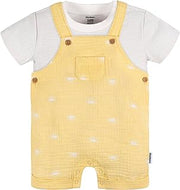 Gerber Baby Boys & Girls Gauze Overall Romper and T-Shirt Set