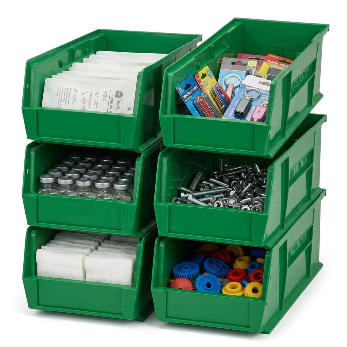 QUANTUM STORAGE SYSTEMS Green / 18" L x 6" W x 5" H / Ultra Stack & Hang Shelf Baskets
