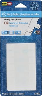 Redi-Tag RTG31000, Permanent Stick Write-On Index Tabs, 104 / Pack , White