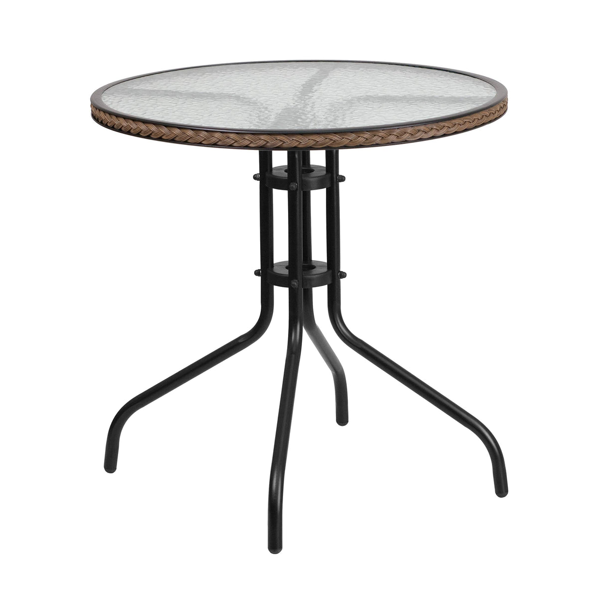 Flash Furniture Clear/Dark Brown / Table + 4 Chair / Round Table + 4 Chairs Table & Chair Sets