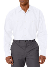 Long Sleeve Industrial Solid Work Shirt White Small - 5 Pack by Red Kap – White, Pack of 5, Model SP14