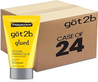 Got2B Glued Travel-Size Spiking Hair Gel, Strong Hold for On-the-Go Styling, Mini 1.25 oz Tubes, Unscented, (Pack of 24)