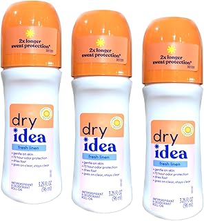 Dry Idea Antiperspirant Deodorant Roll-On, Fresh Linen, 3.25 fl oz (Pack of 3)