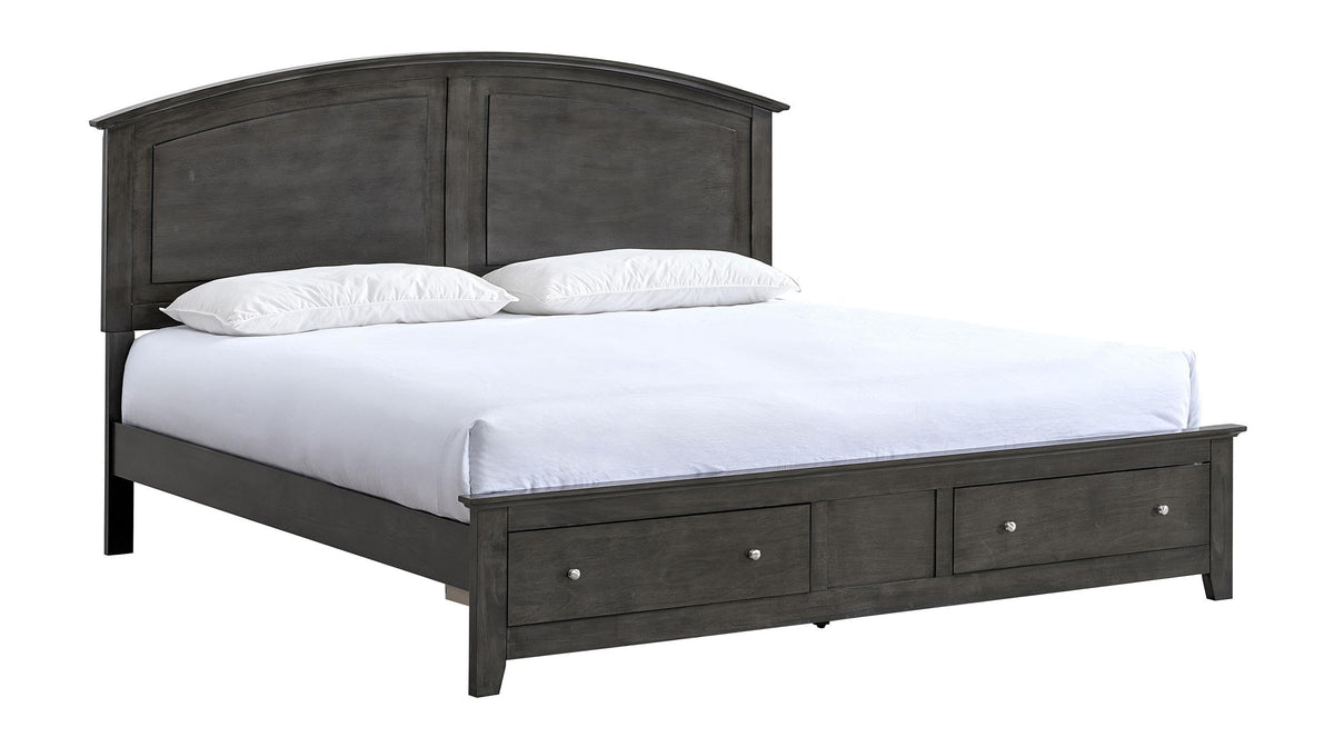 Hammond King Bed Gray by Glory Furniture – Wood, Grey, Model G5405B-KSB