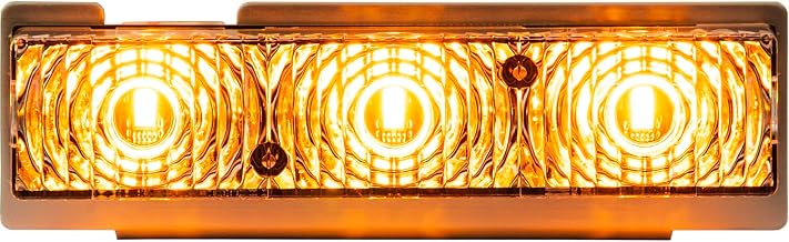 Buyers Products 3024631 Middle Strobe Reflector With 3 LED, Amber, Modular Light Bar Accessory, Durable Design for Work Trucks, Safety Vehicles, Utility Trucks, Light Bars