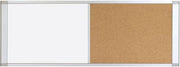 MasterVision Combo Board Magnetic Dry Erase Whiteboard/Cork Bulletin Board, 48" x 18", Aluminum Frame
