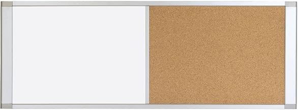 MasterVision Combo Board Magnetic Dry Erase Whiteboard/Cork Bulletin Board, 48" x 18", Aluminum Frame