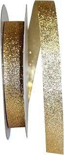 Reliant Ribbon 92832-035-03J Glitter All Rd Ribbon, 5/8 Inch X 25 Yards, Gold