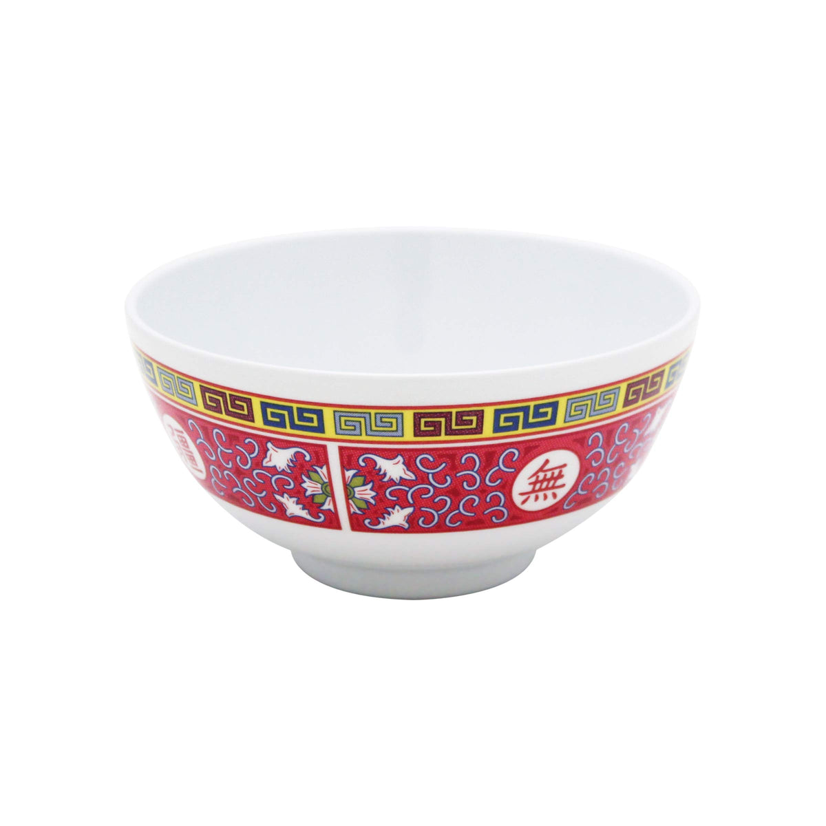 Longevity melamine dinnerware collection 9 oz by Thunder Group – Melamine, White Red Yellow, Model 3006TR