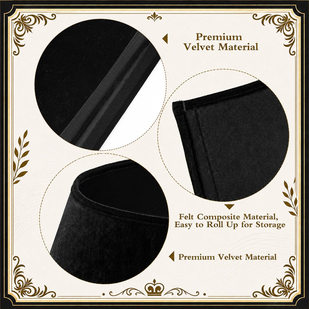 Skylety Velvet Tree Collar, 24 Inch Diameter, Black