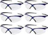 KLEENGUARD V30 Nemesis Safety Glasses/Sunglasses, 47384 Blue Frame, Clear Anti-Fog Lens (6 Pair)