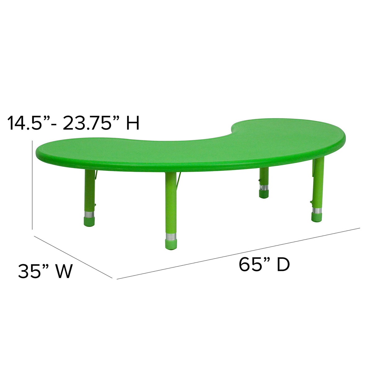 Flash Furniture Green / 35 in x 65 in x 23.75 in / Modern Tables
