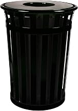 Witt Industries M3601-FT-BK Oakley Standard Waste Receptacle, Steel, 36 gal, Black