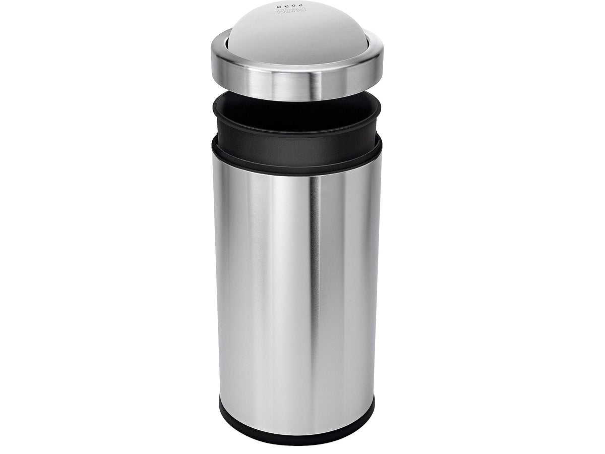 55 Liter / 14.5 Gallon Commercial Swing Top Trash Can by simplehuman – 55 Liter, 55.0 liters, Stainless Steel, Brushed Stainless Steel, Model CW1442