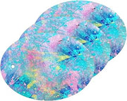 Qilmy Paint Splash Wood Pulp Scrub Sponges, 3-Pack Cleaning Sponges with Hanging Hole, Super Absorbent Scratch-Free Quick Expand Dish Sponge for Kitchen Bathroom Household