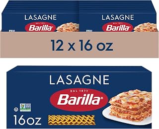 Barilla Wavy Lasagne Pasta, Non-GMO Kosher Pasta, 16oz. (12PK)