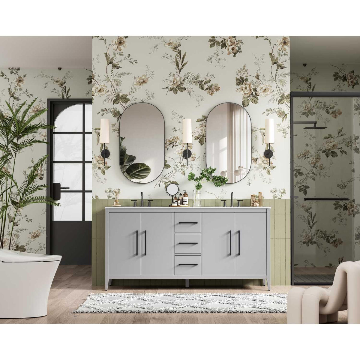 Millie Bathroom Vanity Grey by Lighting Design – Wood, Grey, Model VF29372DGR