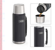 Icon Beverage Bottle 1.20 L by THERMOS – 40.6 Ounces, 1200.0 milliliters, Stainless Steel, Dark Grey / Graphite Mat, Model 4122333120
