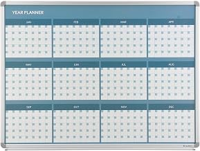 Global Industrial Magnetic Dry Erase Twelve Month Calendar Board, Steel Surface, 48" W x 36" H