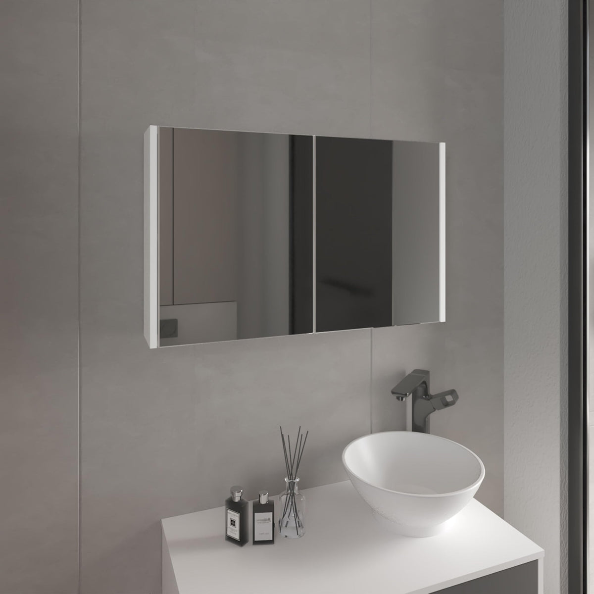 Bouti Medicine Cabinet with Mirror by Tuhome – unspecified, Engineered Wood, White, Model MLB11022