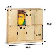 Stacking Lockable Lockers by Jonti-Craft – Double Stack, Wood, Yellow,red, Model 4696JC