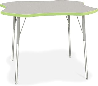 Jonti-Craft Berries 6453JCA130 Four Leaf Activity Table - 42" X 42", A-Height - Freckled Gray/Key Lime/Gray