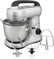 Hamilton Beach Stand Mixer with 4 Quart Stainless Steel Bowl, 7 Speeds, 300 Watt Motor, Silver, R63392 (Renewed)