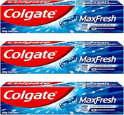 Colgate Max Fresh Cool Mint Toothpaste with Cooling Crystals, Fluoride Toothpaste for Bad Breath, Long-Lasting Fresh Breath, Helps Fight Cavities, Fresh Mint Gel, 6.3 oz Tube, 3-Pack