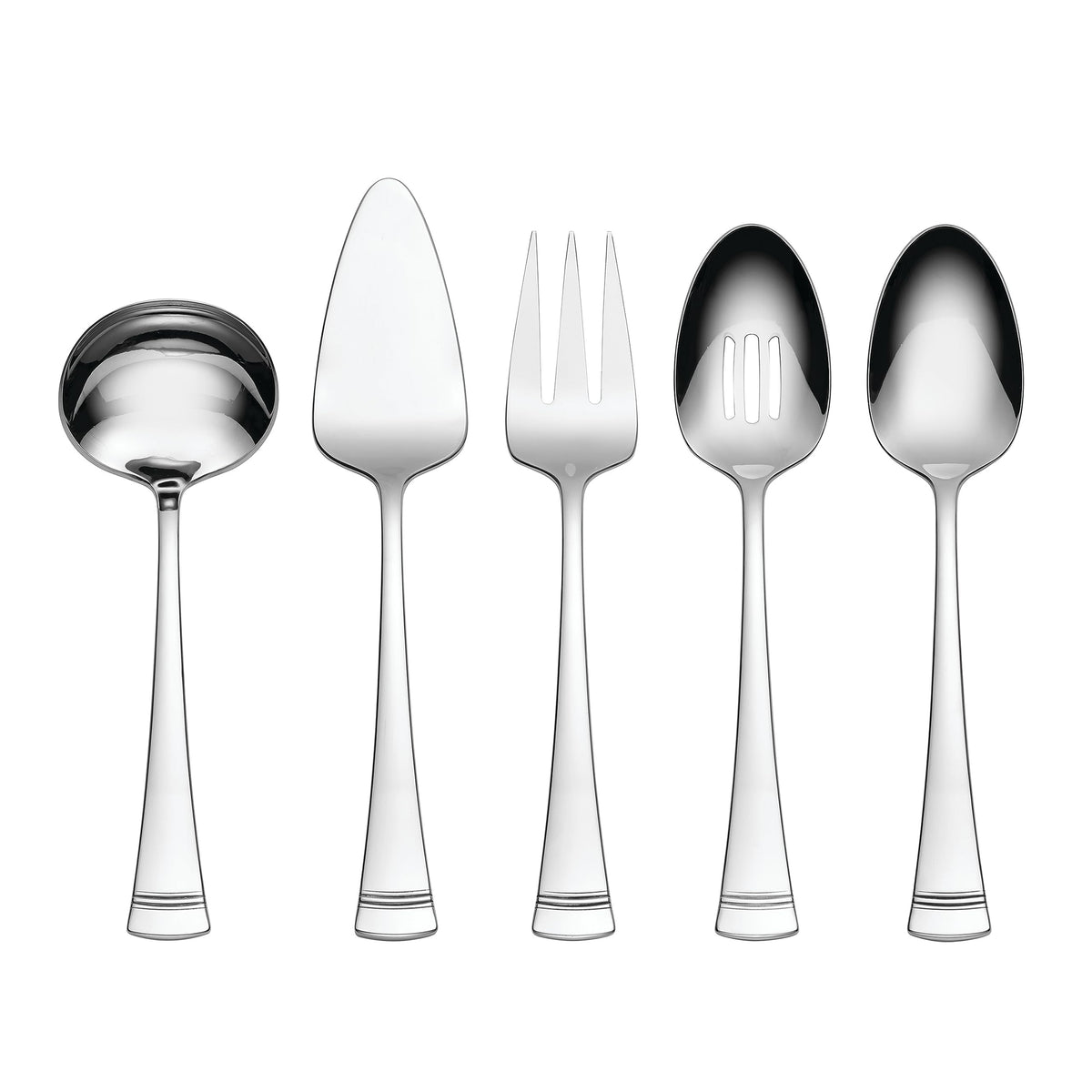 Lenox Portola 5 Piece Serving Set, Stainless Steel Flatware, Silver