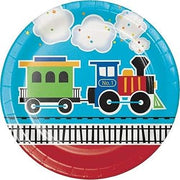 Creative Converting All Aboard Blue Boy's 1st Birthday Party Paper Dinner Plates, 9", Multicolor
