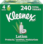 Kleenex Lotion Facial Tissues, 4 Cube Boxes, 60 Tissues per Box