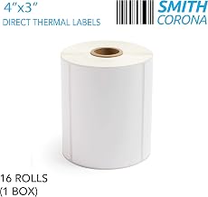 Smith Corona - EDT4030AP - 4x3 Direct Thermal Labels (1" Core) - 485 Labels/Roll - 16 Rolls