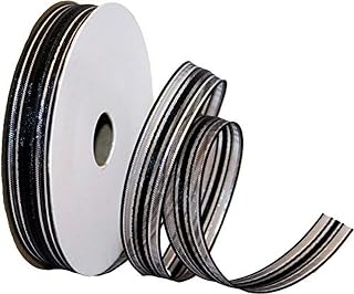 Reliant Ribbon 25321-987-03J Corsage St Ribbon, 5/8 Inch X 25 Yards, Black/silver