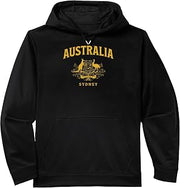 Australia Sydney Vintage Crest Kangaroo Emu Est. 190 Performance Hoodie