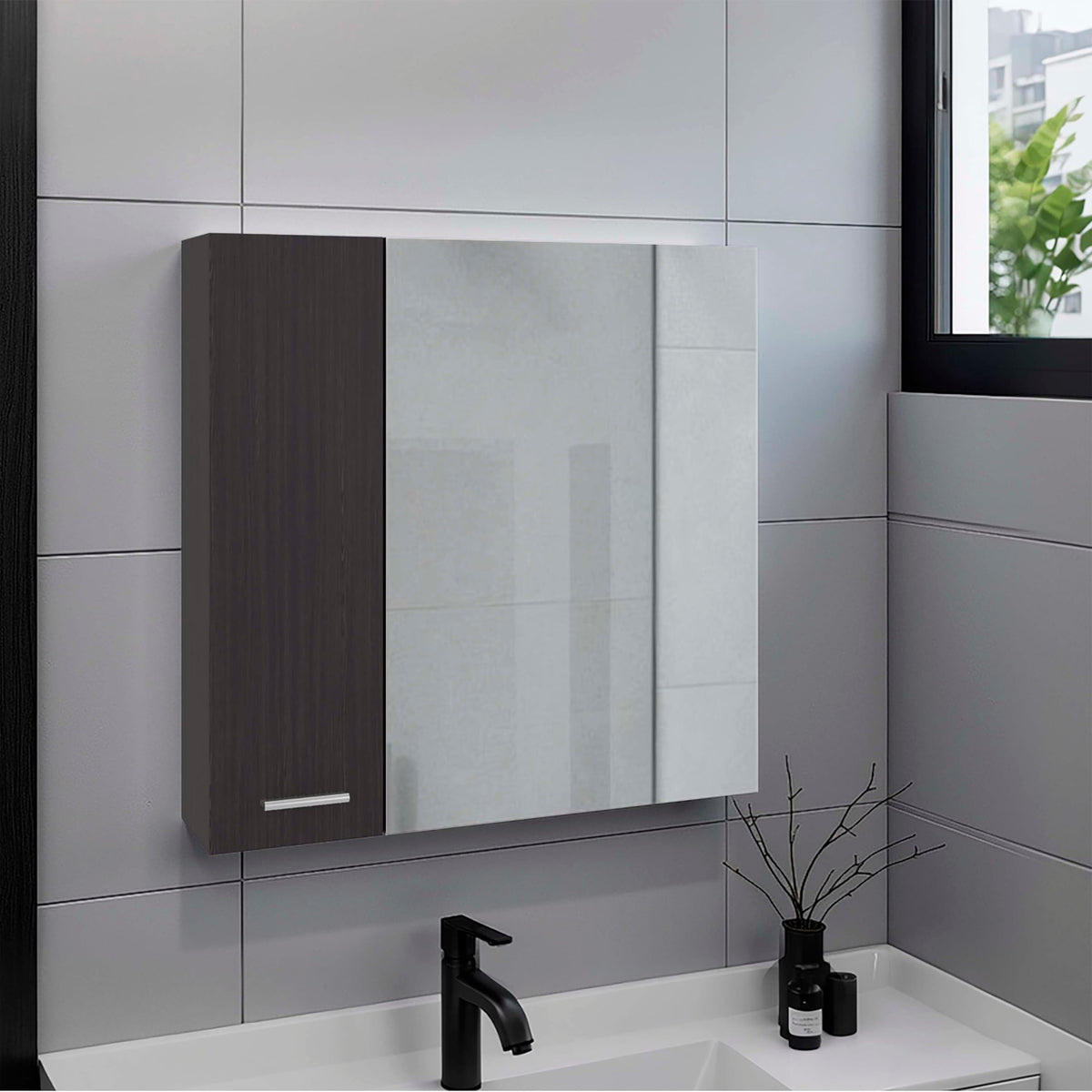 DEPOT E-SHOP Black Wengue / 1 Medicine Cabinets