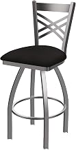 820 Catalina Stainless Steel 36" Swivel Bar Stool with Canter Espresso Seat