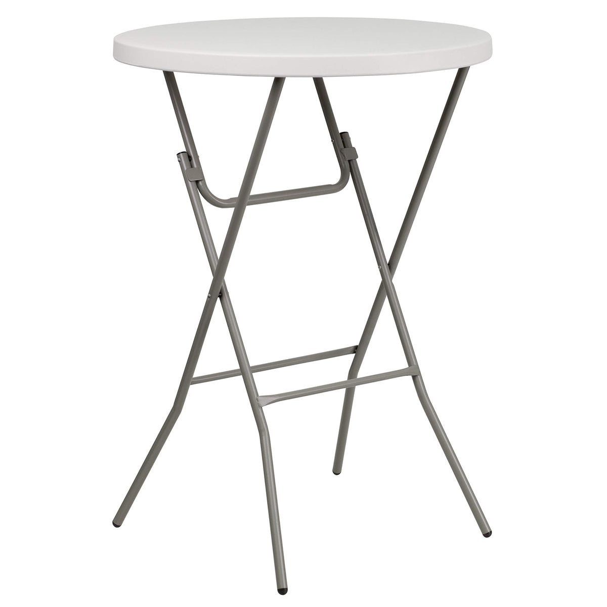 2.63 ft Plastic Round Folding Bar Table by Flash Furniture – 32" Round, Plastic, Metal, Plastic: Polyethylene, Granite White, Model RB-32RB-BAR-GW-GG