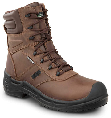 Mens 8 Brown MaxTRAX Comp Toe WP Insulated SRO Boot 9.5 EW by SR Max – 9.5 X-Wide, Leather, Brown, Model Logan