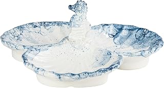 10 Strawberry Street Tidal Drift Coastal Serveware (Seahorse Serving Caddy)