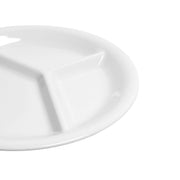 Color white melamine dinnerware collection 10.25 inch three compartment plate by Thunder Group – Large, Melamine, White, Model CR710W