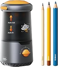Steelite Electric Pencil Sharpener, Fully Automatic Pencil Sharpener Kids | Rechargeable Hands-Free Pencil Sharpener with 5 Adjustable Settings, Auto In & Out, No.2 & Colored Pencils, School Classroom